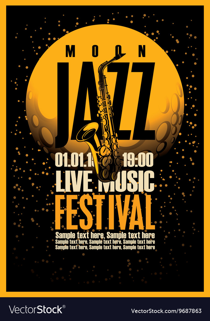 Poster with a saxophone for jazz festivals Vector Image