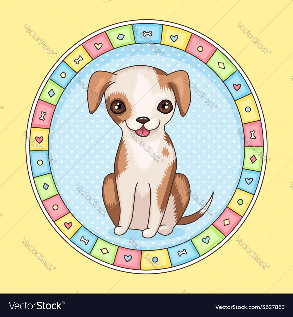 Puppy Frame Royalty Free Vector Image Vectorstock Puppy Frame Vector Image