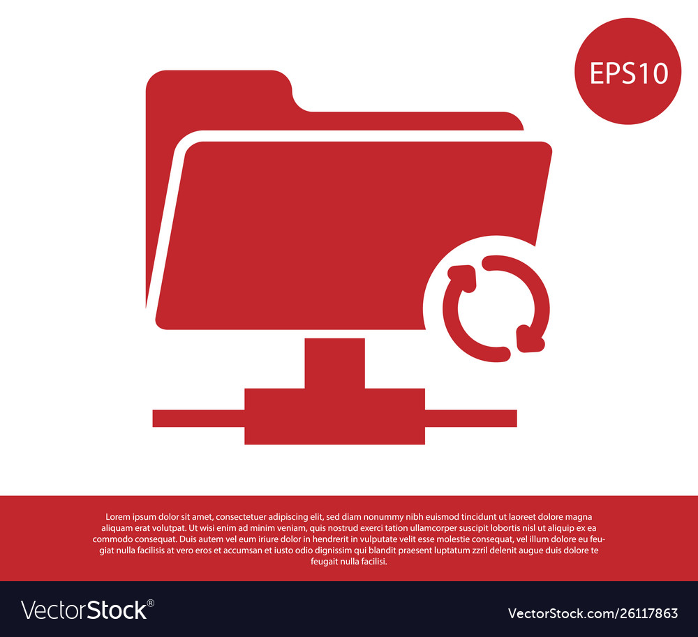 Red ftp sync refresh icon on white background