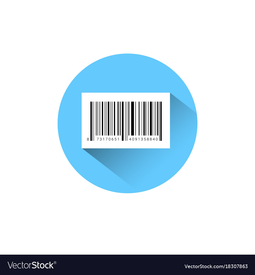 Sample bar code for scanning icon on blue round