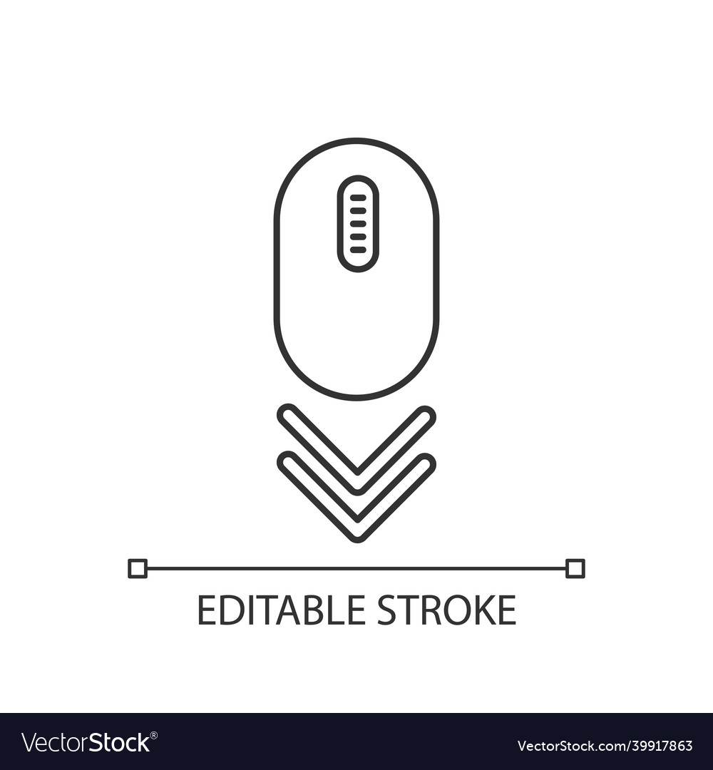 Scroll down mouse pixel perfect linear icon Vector Image Scroll down mouse pixel perfect linear icon