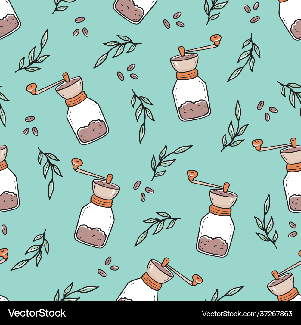 Seamless pattern coffee mug Royalty Free Vector Image