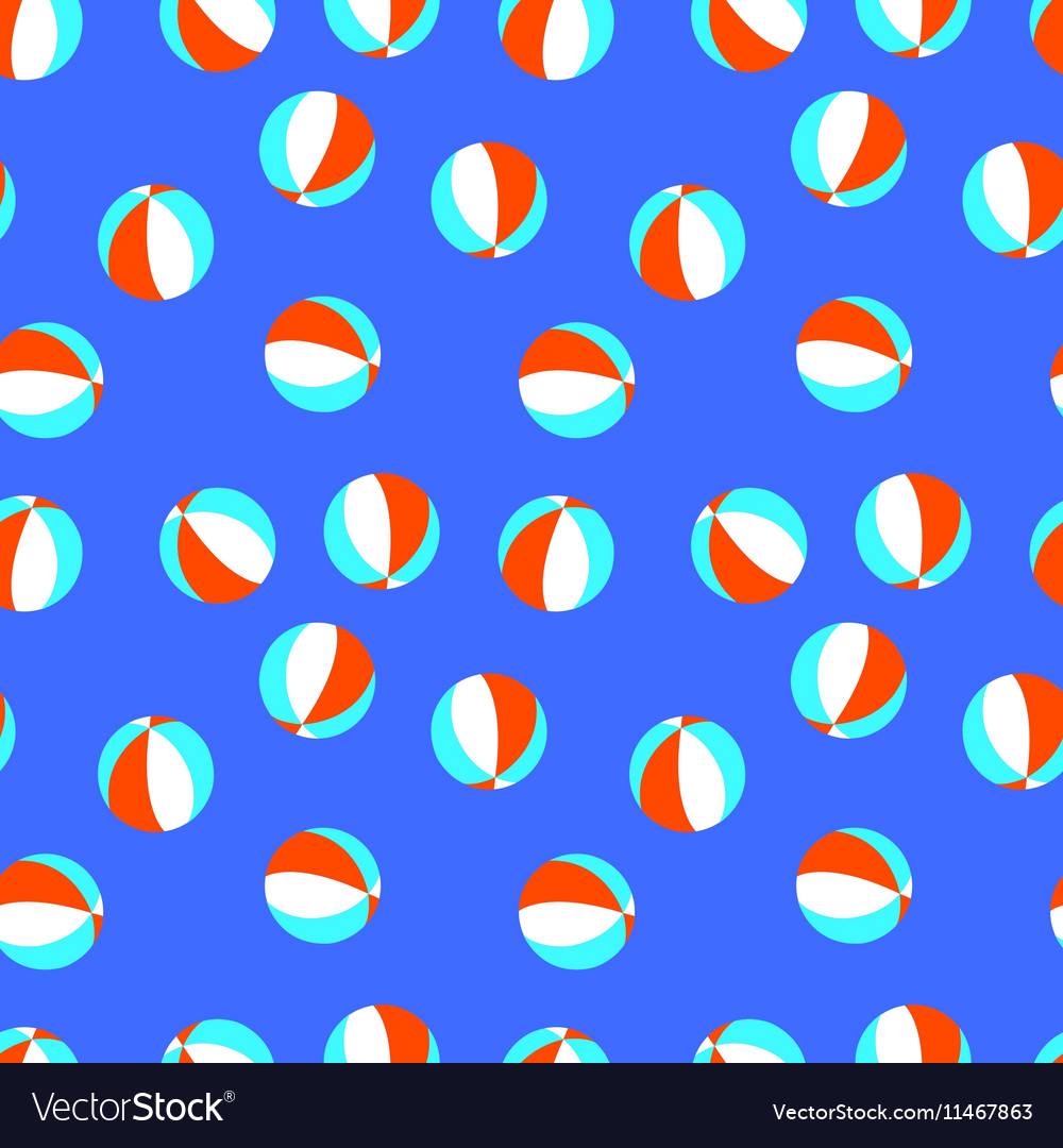 Seamless pattern with red white and blue beach