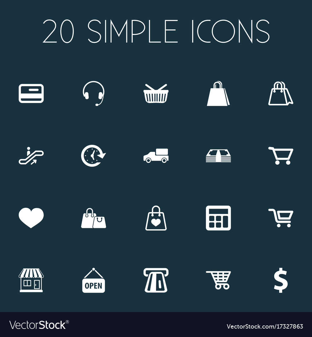 Set of simple purchase icons