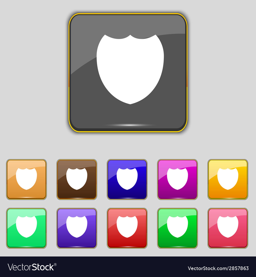 Shield sign icon protection symbol set colour