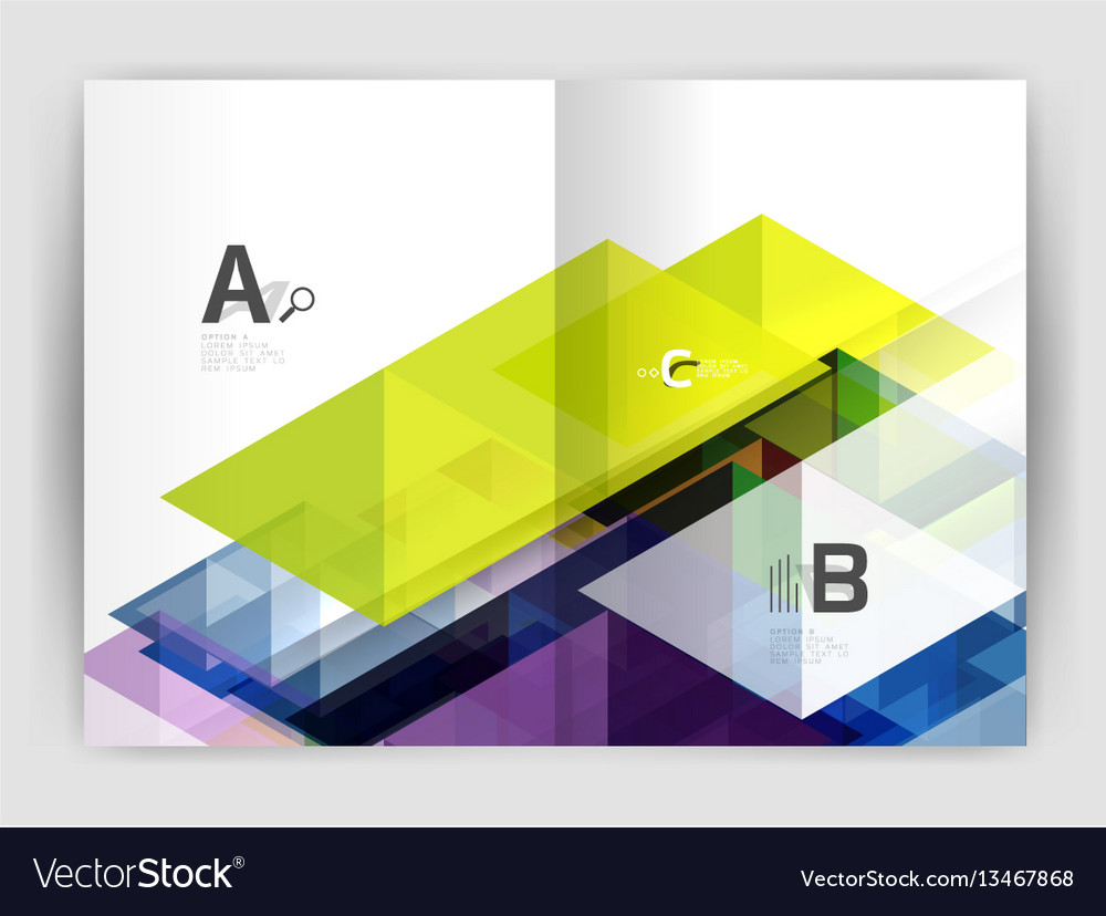Abstract background with color triangles annual