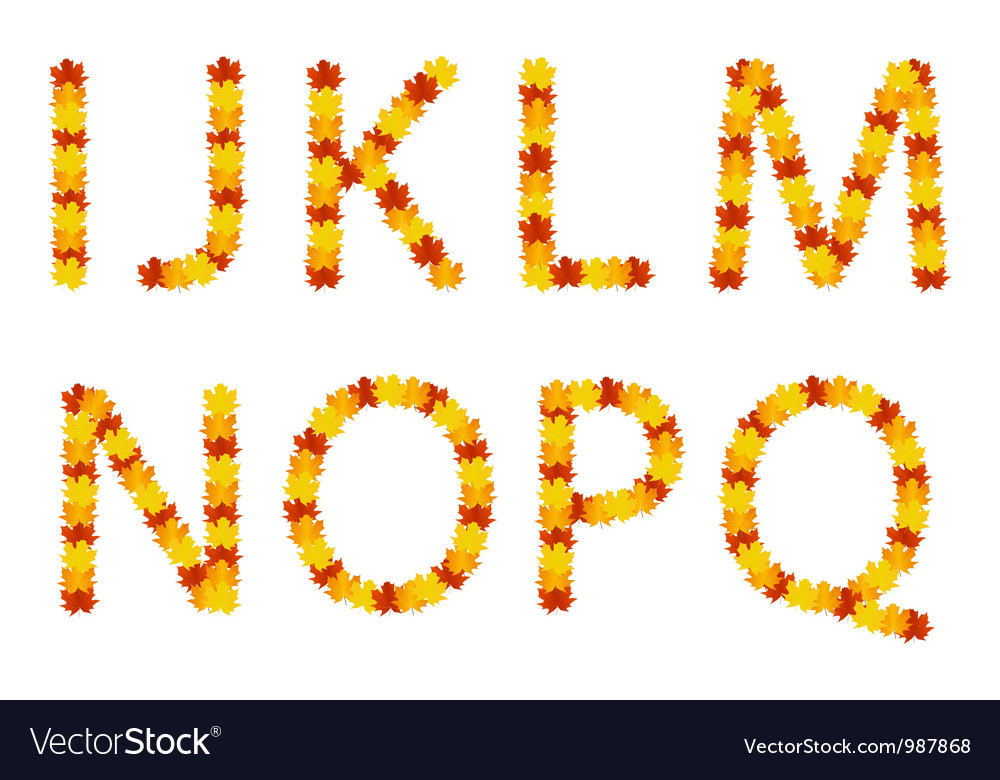 Autumn Leaves Alphabet Letters Royalty Free Vector Image Autumn Leaves Alphabet Letters Royalty Free Vector Image