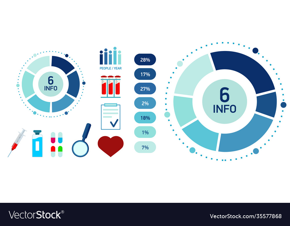 Blue abstract medicine infographics template