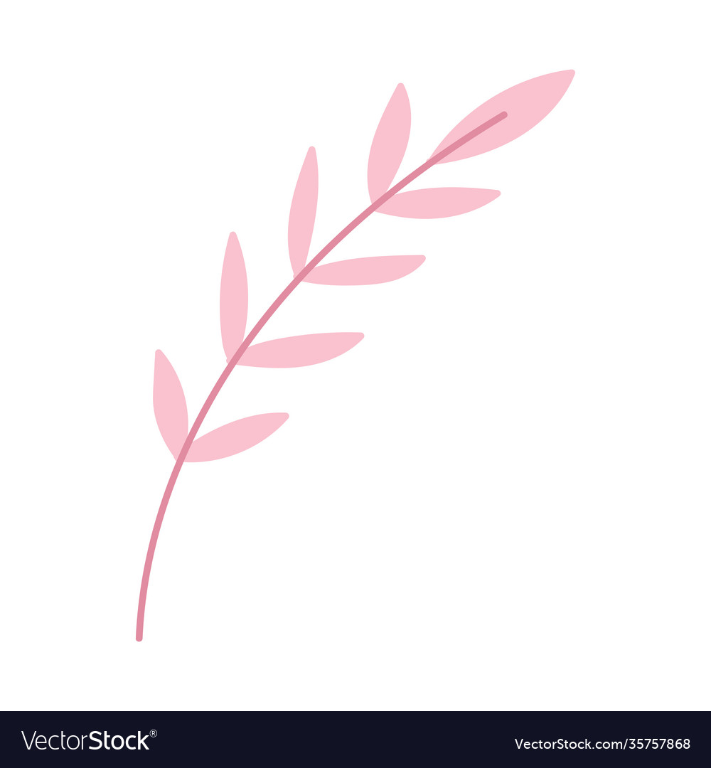 Branch leaves foliage cartoon icon in isolated