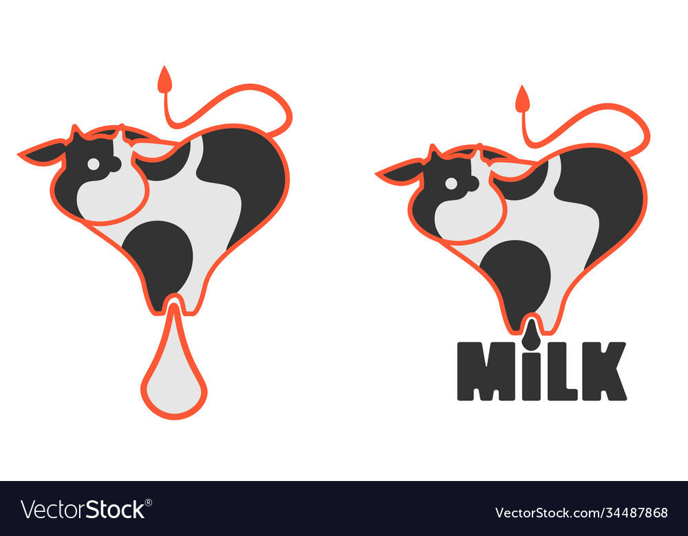 frontal cow face with splashing bowl of milk | Logo Template by LogoDesign .net