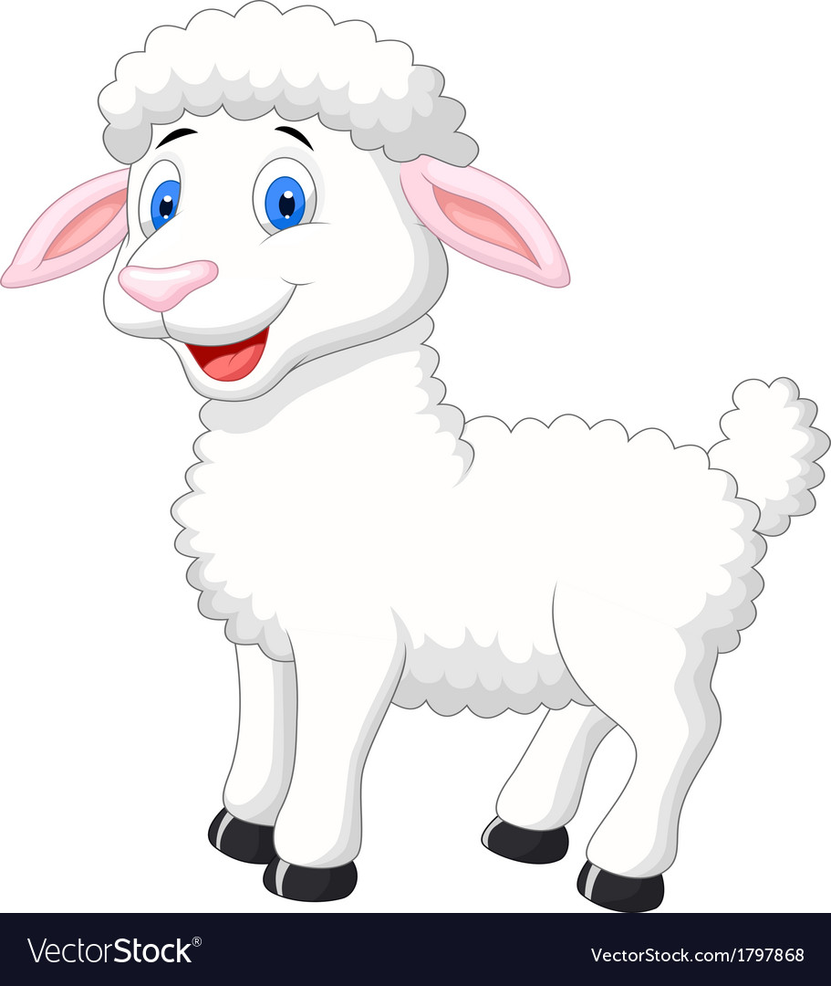 Cute Sheep Cartoon Royalty Free Vector Image Vectorstock