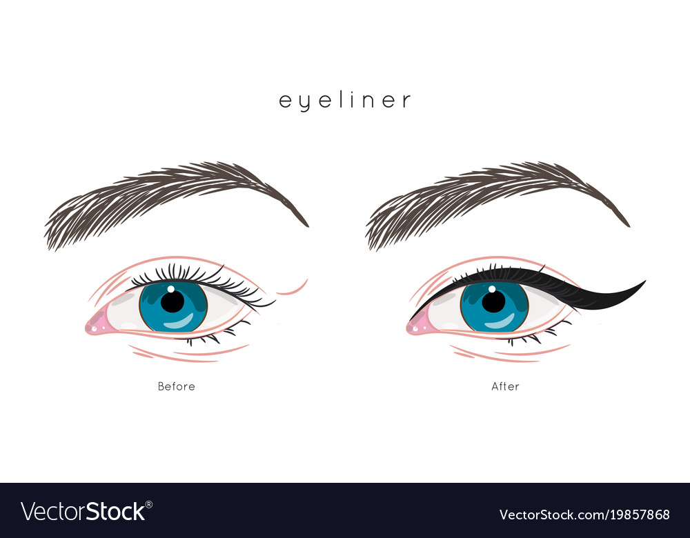 Eye Make Up Tutorial How To Apply Eyeliner Vector Image Eye Make Up Tutorial How To Apply Eyeliner Vector Image