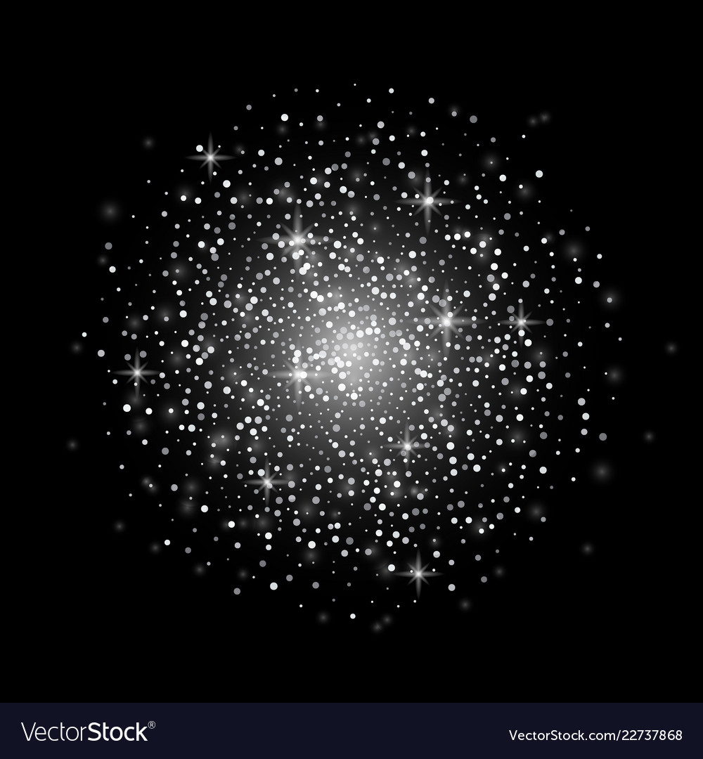 Falling glitter confetti silver dust vector image Falling glitter confetti silver dust