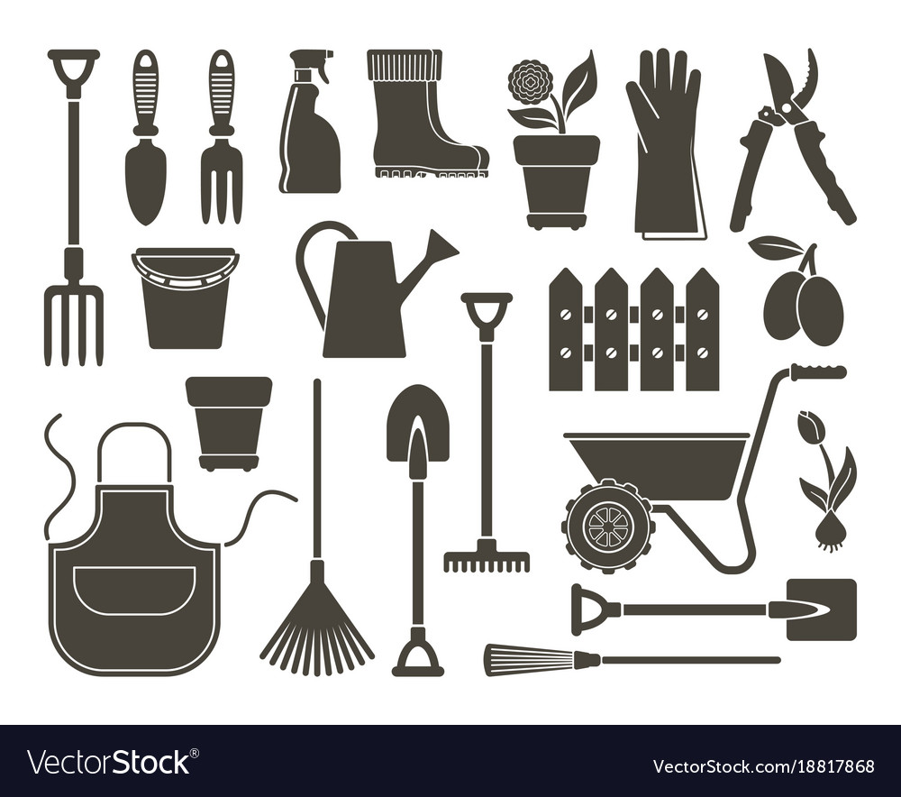 Garden Icons Royalty Free Vector Image - Vectorstock