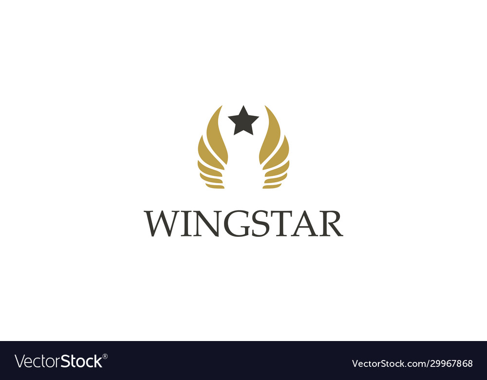 Gold Wing Star Logo Royalty Free Vector Image Vectorstock