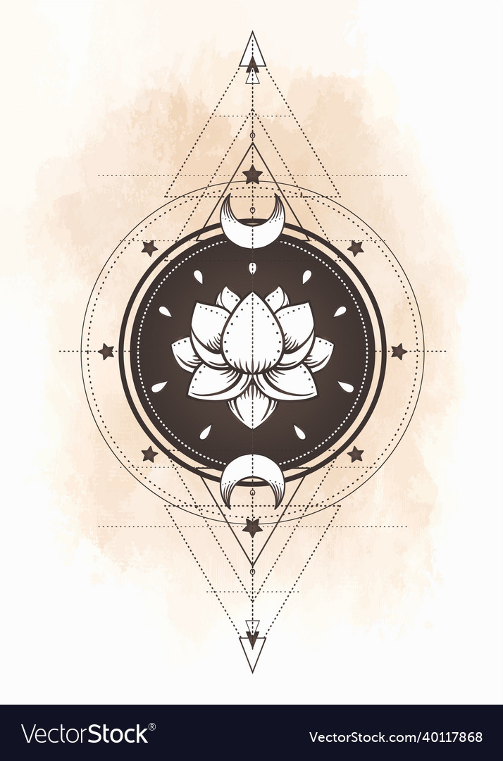 Lotus and sacred geometry ayurveda symbol Vector Image