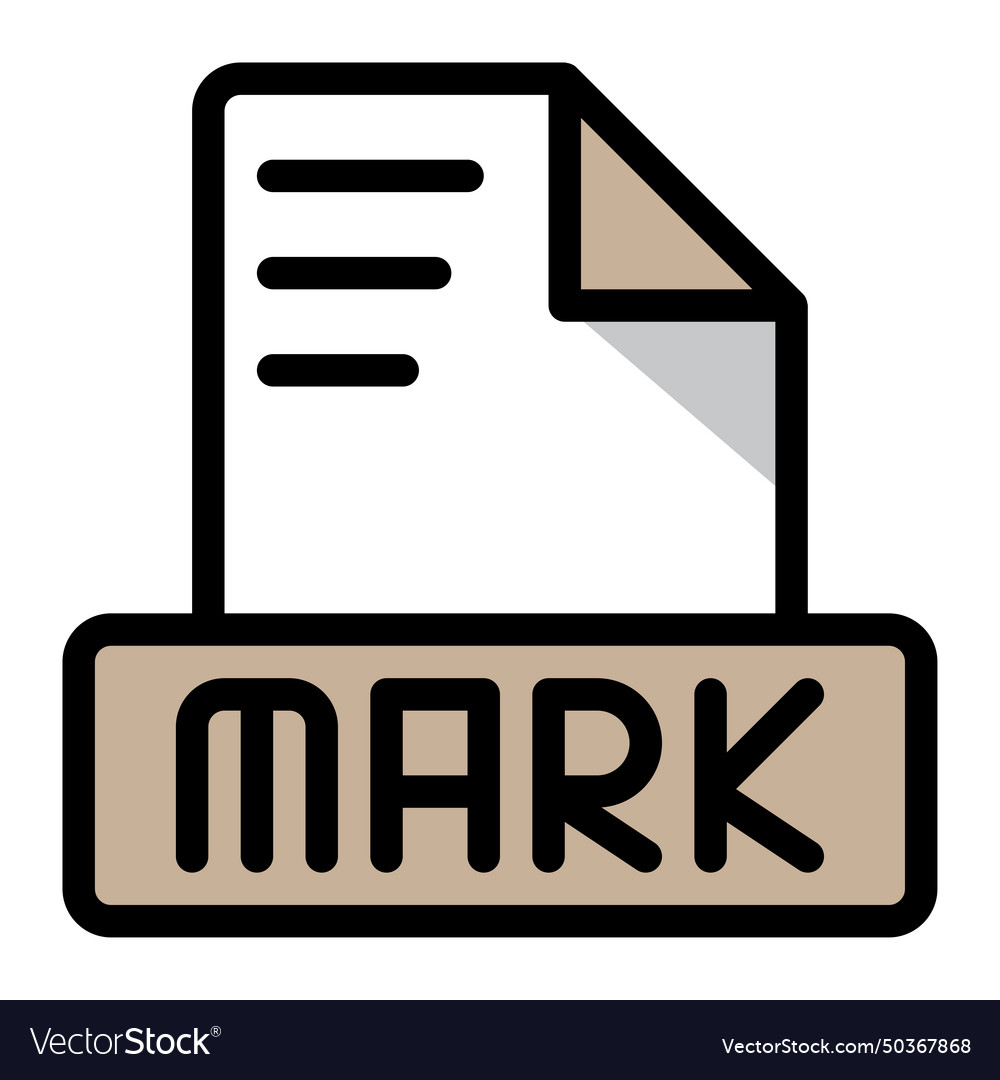 Markdawn file icon colorful style design document vector image Markdawn file icon colorful style design document