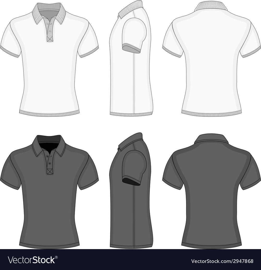 Polo Shirt Short Sleeve Collared Flat Technical Drawing New Zealand ...