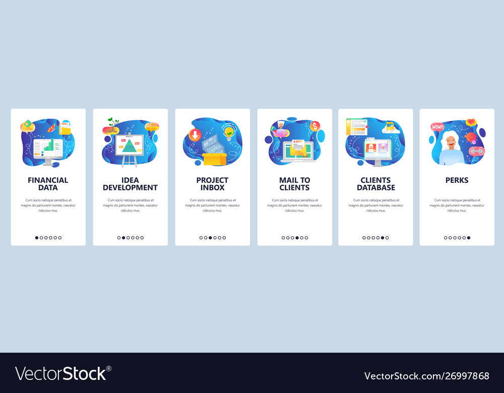 Mobile app onboarding screens customers database