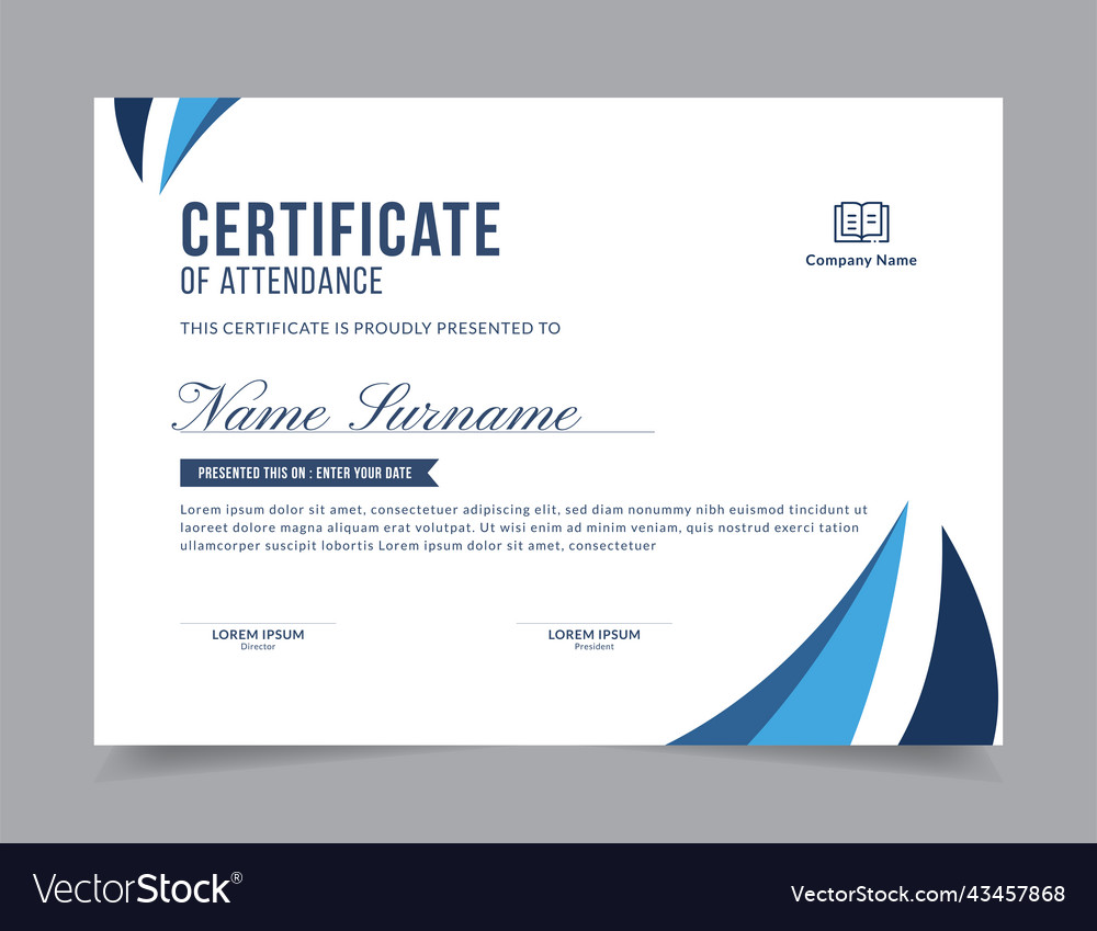 Modern certificate template design layout Vector Image Modern certificate template design layout