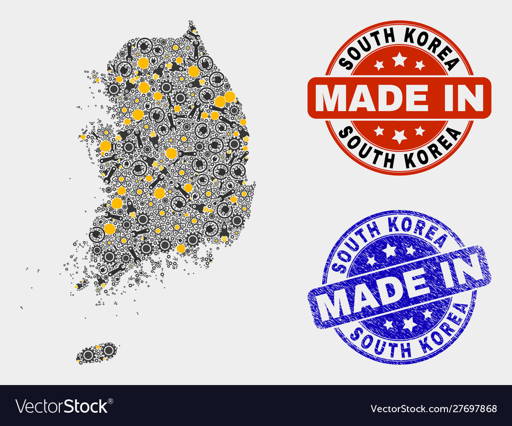 Mosaic south korea map production items