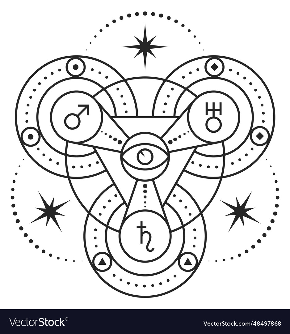 Occult symbol with astrological signs ritual Vector Image