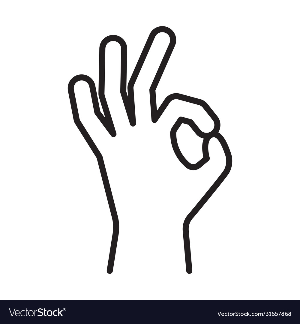 Ok icon human hand gesture okay symbol Royalty Free Vector