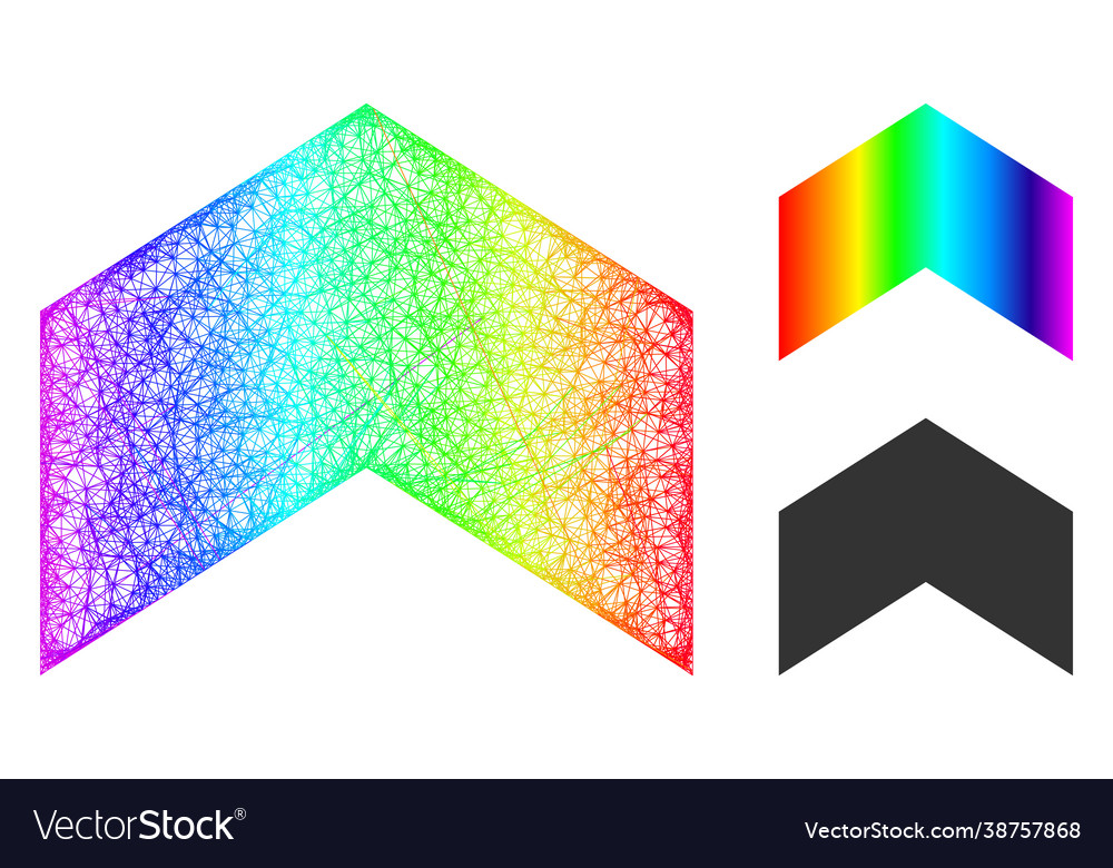 Rainbow net mesh gradient direction up icon Vector Image Rainbow net mesh gradient direction up icon