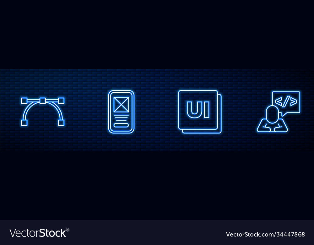 Linie ui oder ux design bezier Kurve und vorne vector image Linie ui oder ux design bezier Kurve und vorne