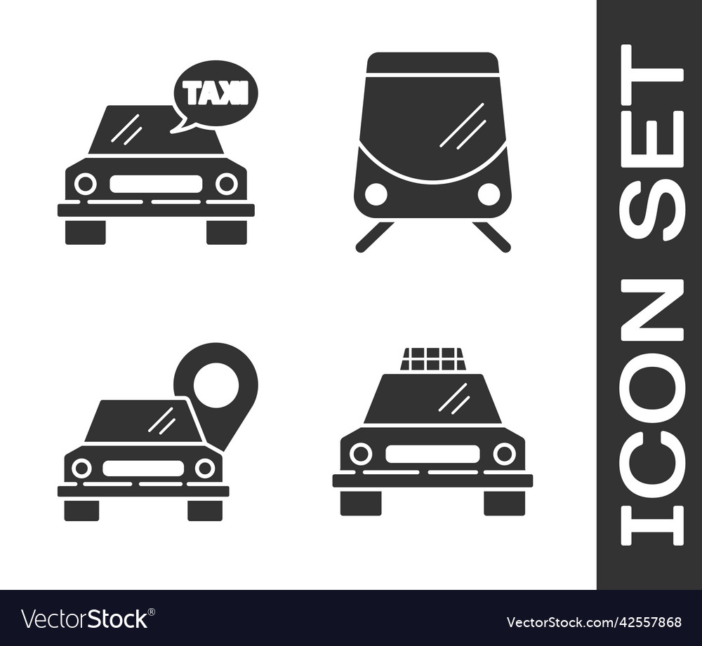 Set taxi car map pointer Vector Image Set taxi car map pointer