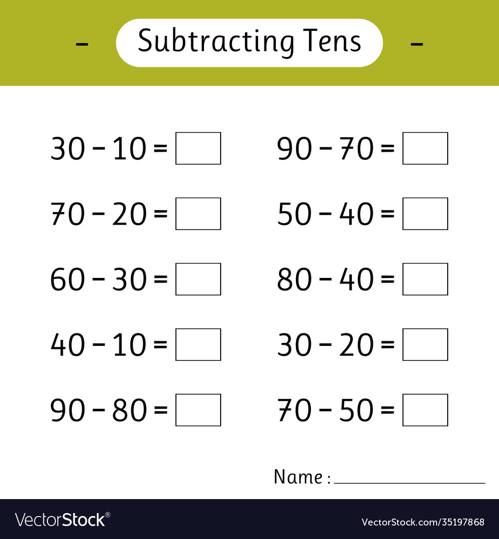 Tens Facts Subtraction