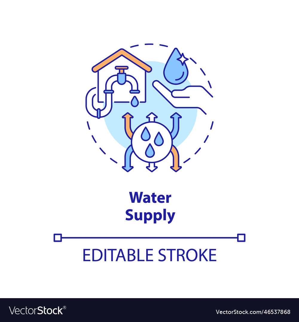 Water supply concept icon Royalty Free Vector Image