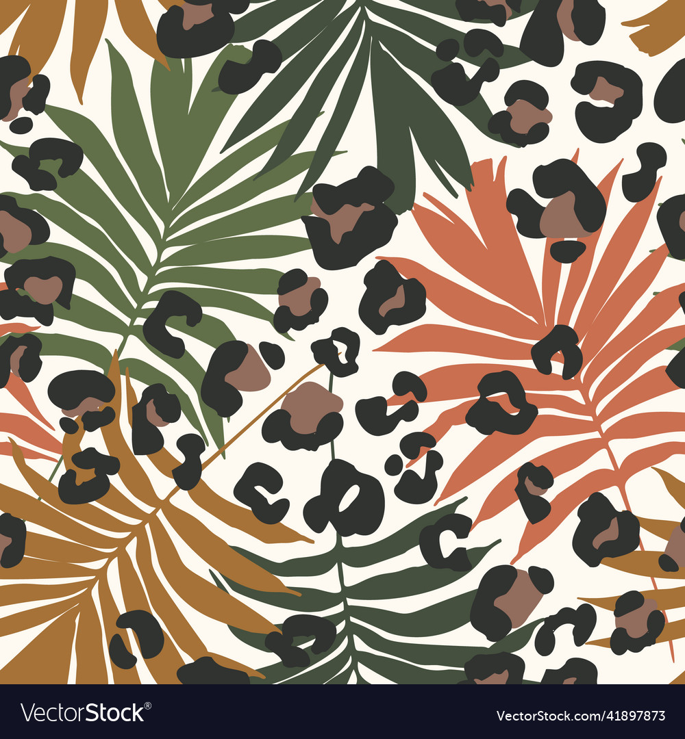 Abstract tropical floral seamless pattern vector image Abstract tropical floral seamless pattern