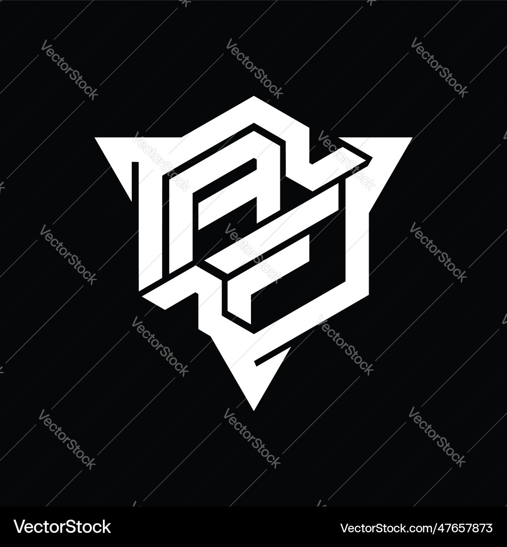 Af logo monogram hexagon shape with triangle Vector Image