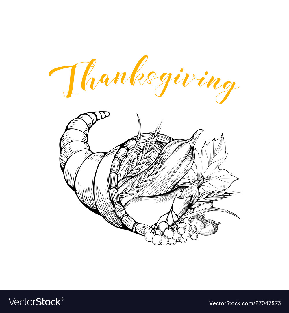 Basket with vegetables hand drawn vector image Basket with vegetables hand drawn