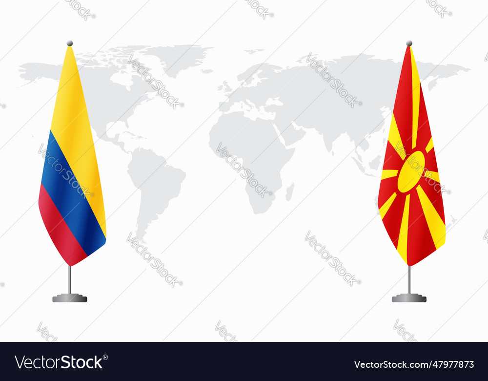 Colombia and northern macedonia flags