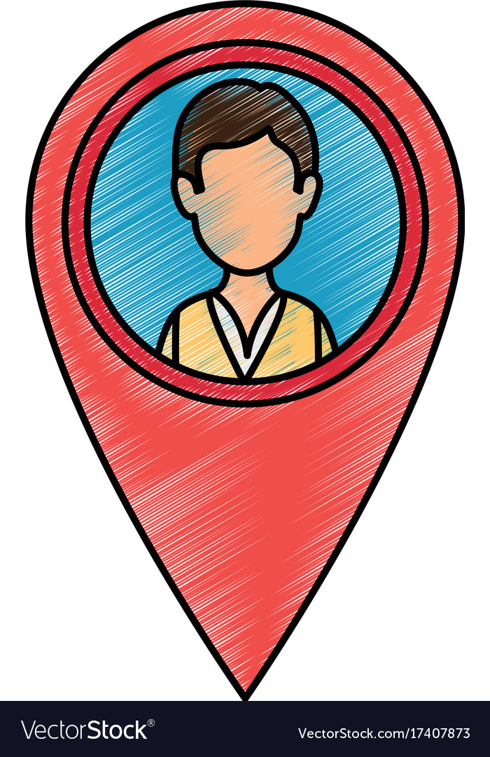 Delivery worker with pointer location