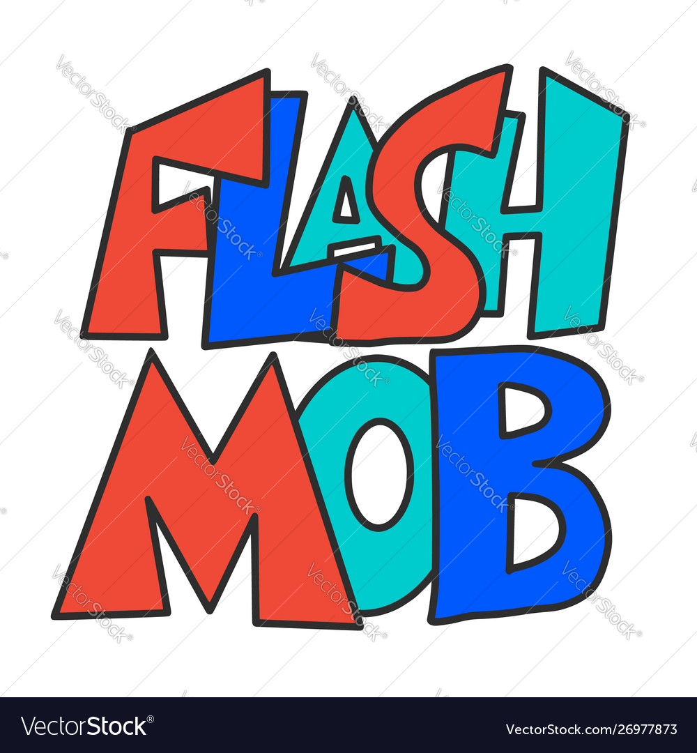 Flashmob stylized text emblem simple design