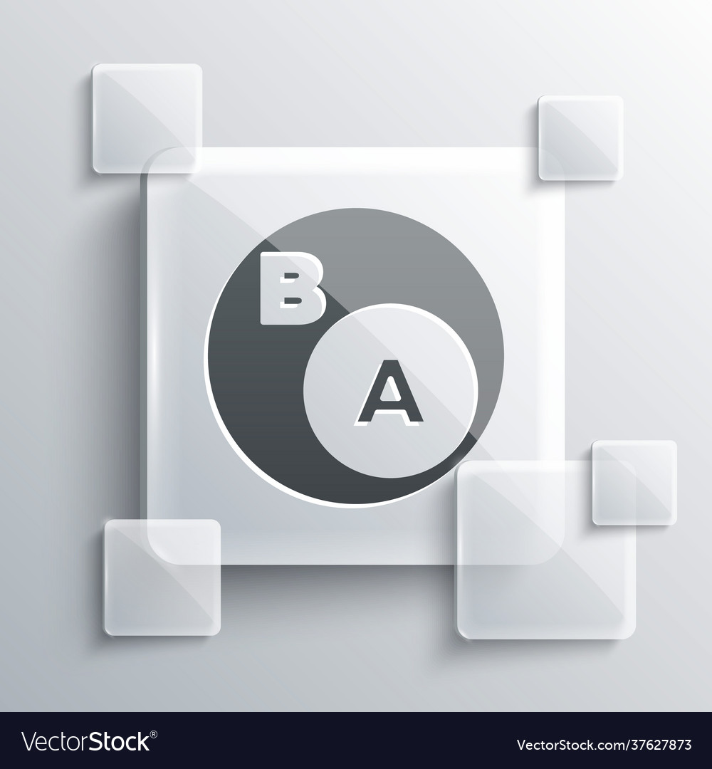 Grey subsets mathematics a is subset b icon vector image Grey subsets mathematics a is subset b icon