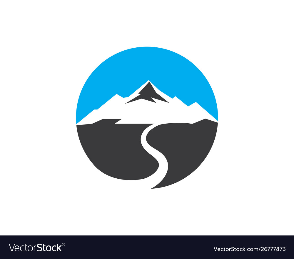 High mountain icon logo design Royalty Free Vector Image