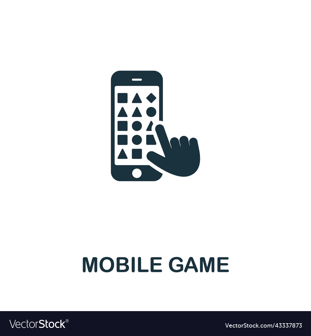 Mobile game icon monochrome simple line