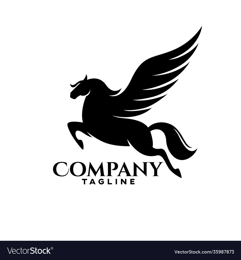 Modern horse pegasus logo