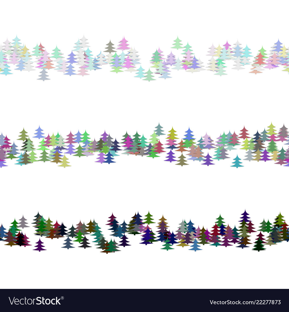 Pine tree pattern paragraph rule line design set