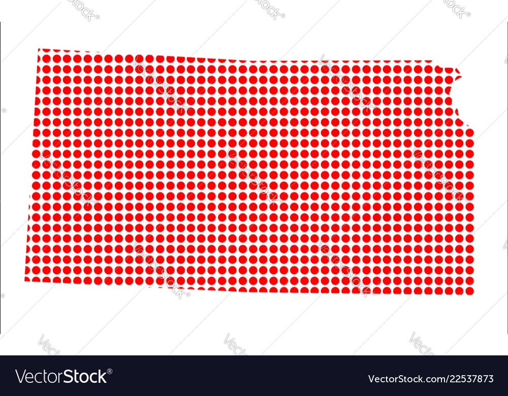Red dot map of kansas