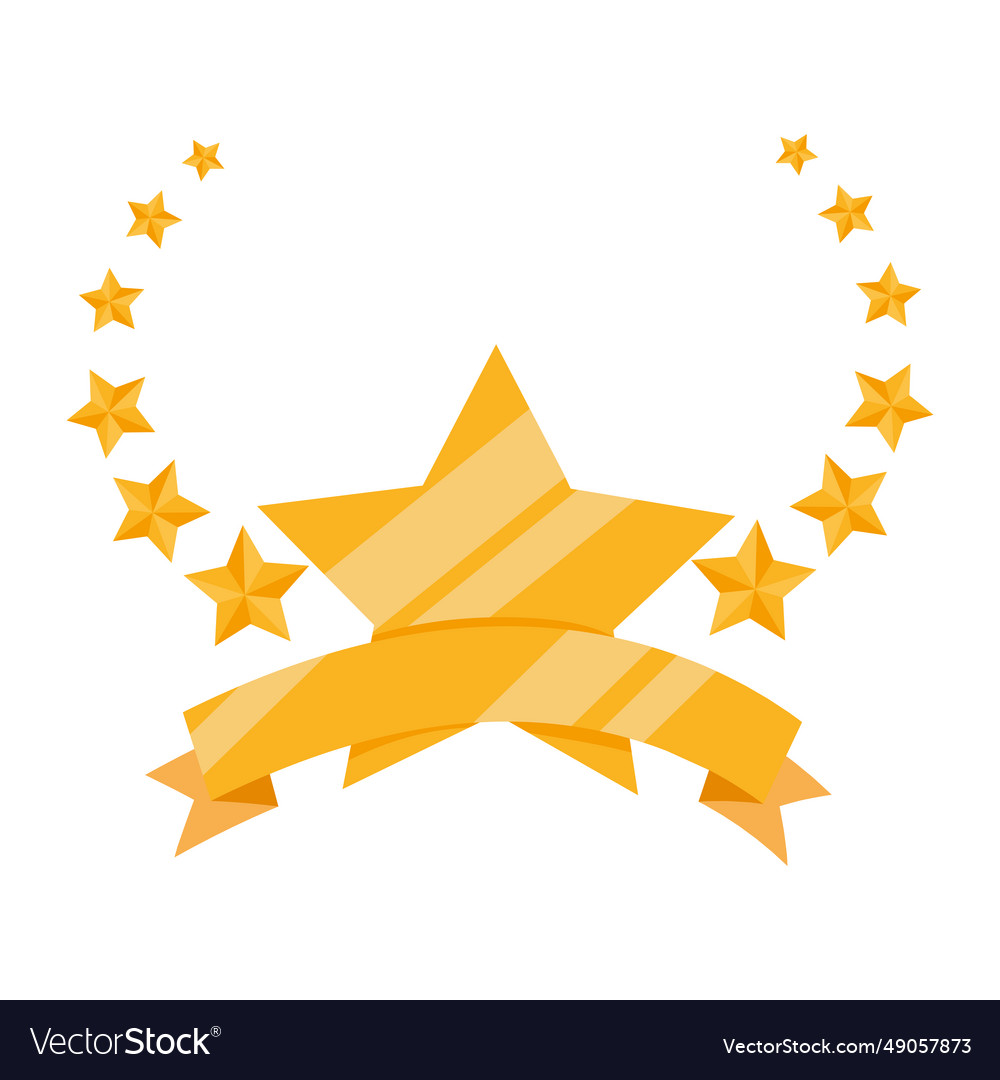 Star and ribbon trophy Royalty Free Vector Image