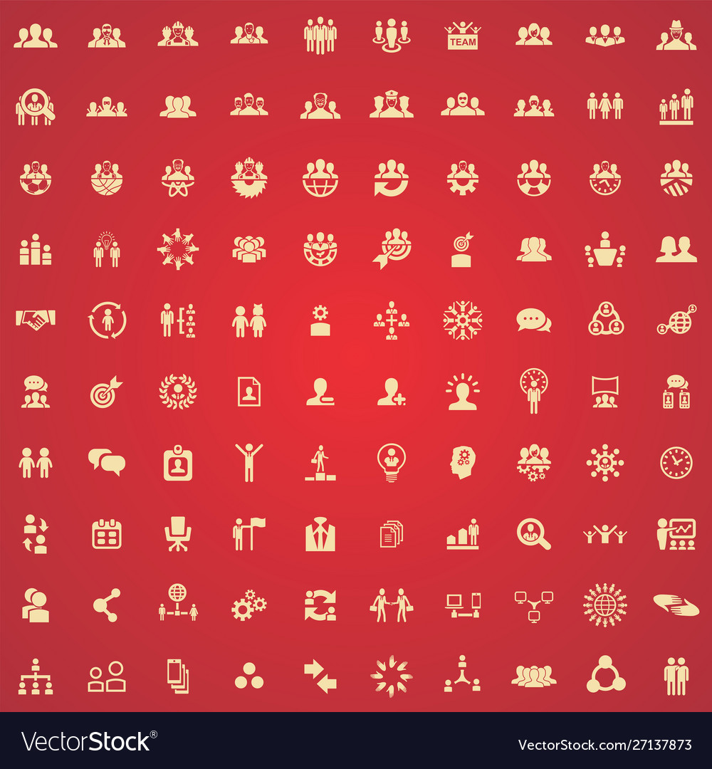 Teamwork 100 icons universal set for web and ui Vector Image Teamwork 100 icons universal set for web and ui