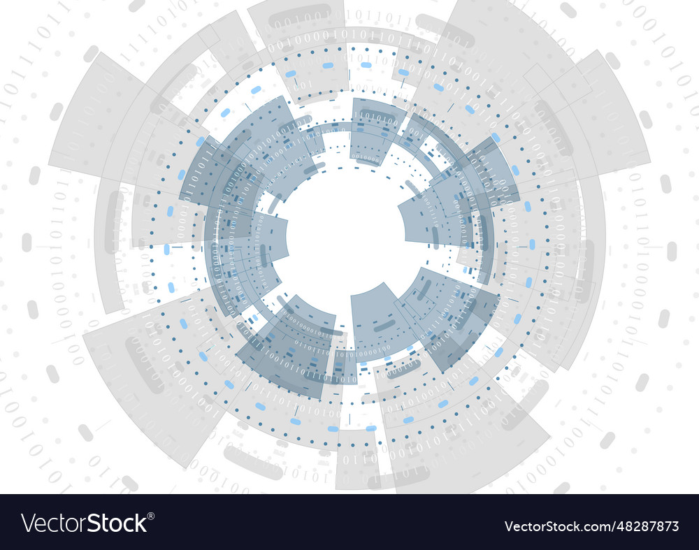 Tech gears with binary code background vector image Tech gears with binary code background