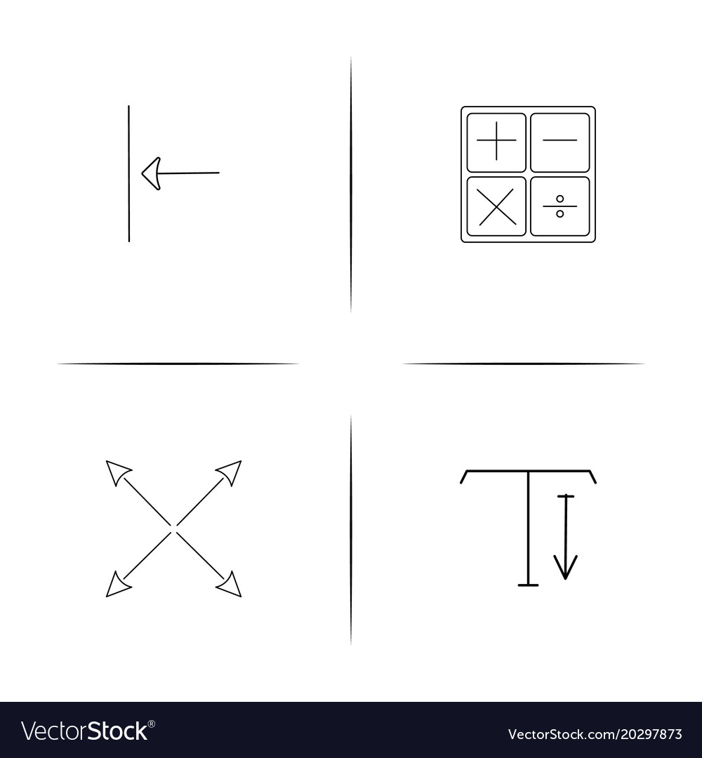 Web and text simple linear icon setsimple outline