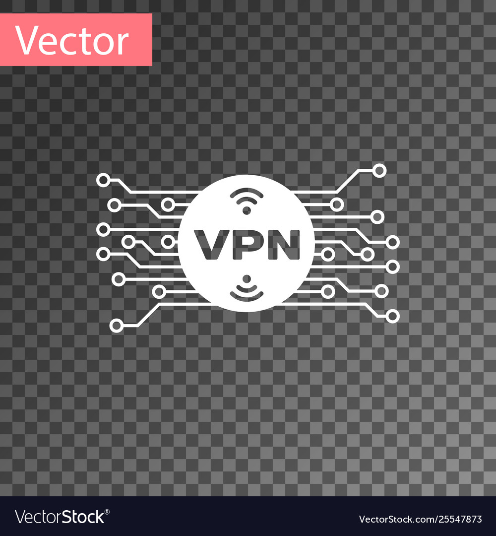 White vpn in circle with microchip circuit icon vector image White vpn in circle with microchip circuit icon