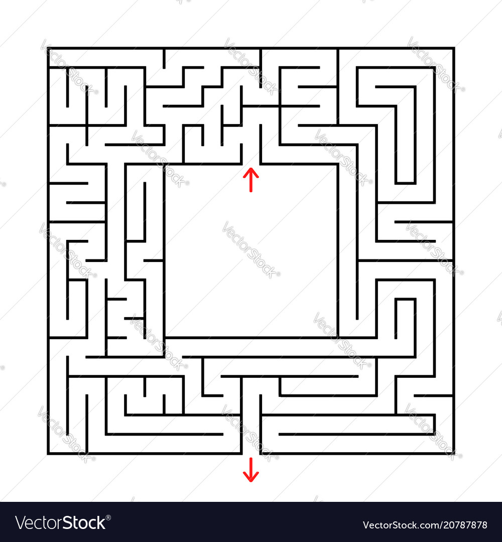 A square labyrinth find the way out from vector image A square labyrinth find the way out from